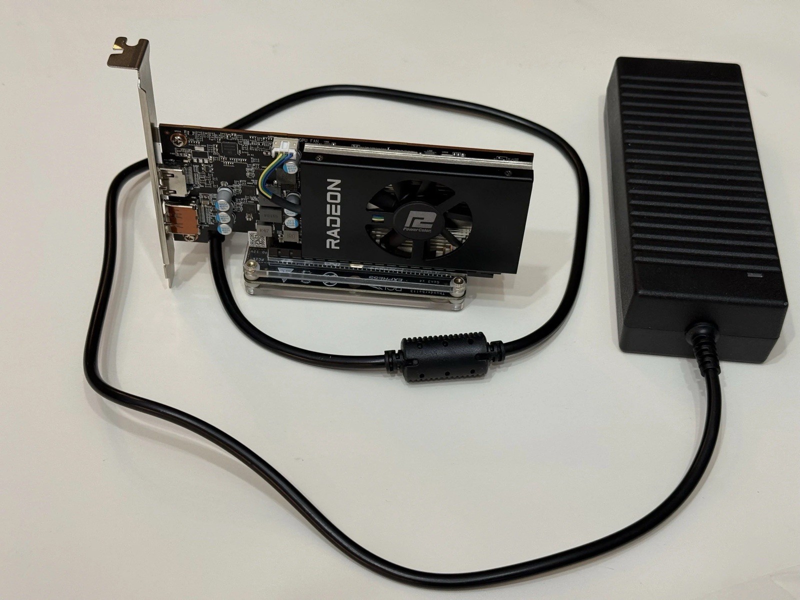 SFF eGPU Thunderbolt 3/4 Dock + AMD Radeon RX 6400 + AC/DC Power