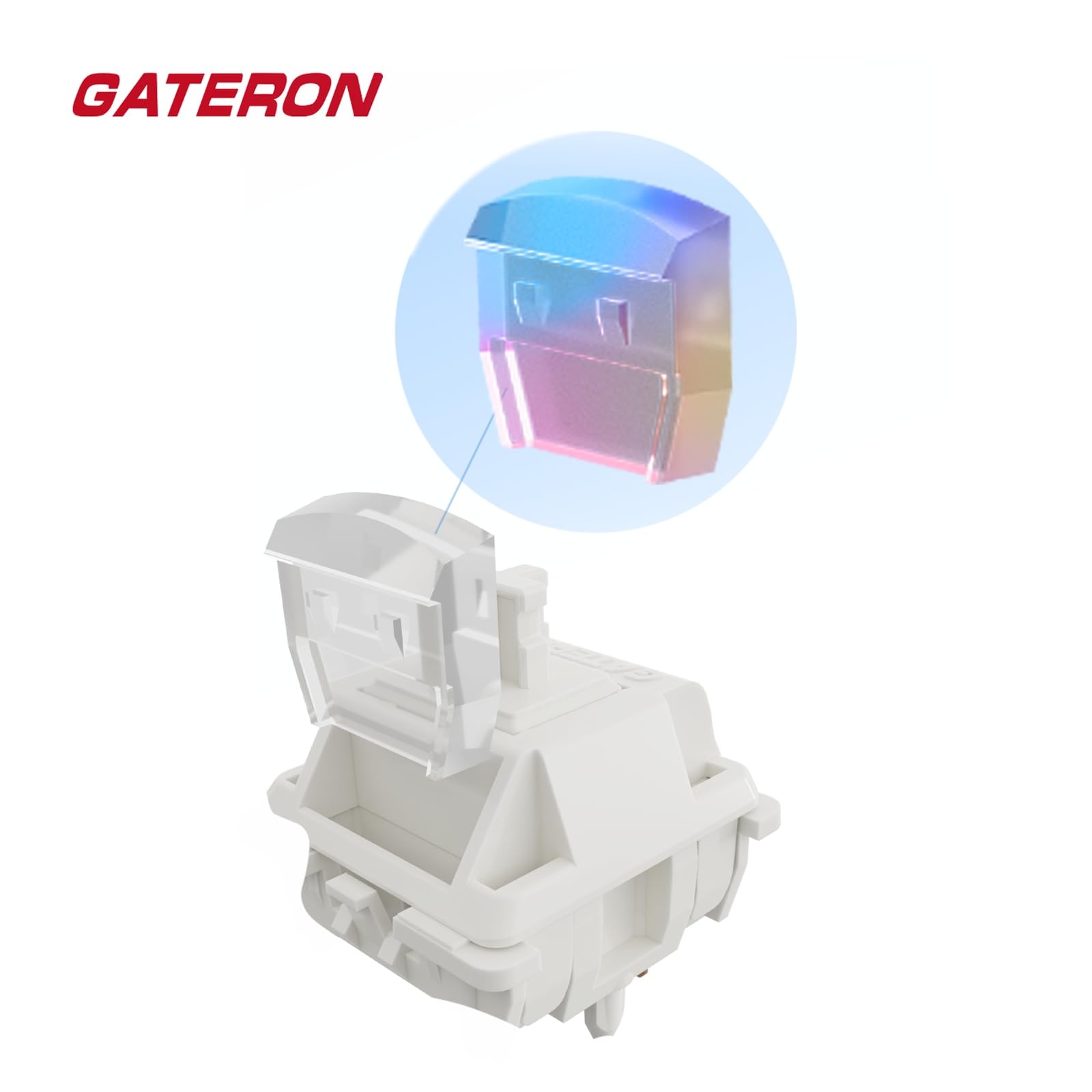Gateron Smoothie Linear Switches RGB LED 5 Pin 22mm PreLubed Full POM 108
