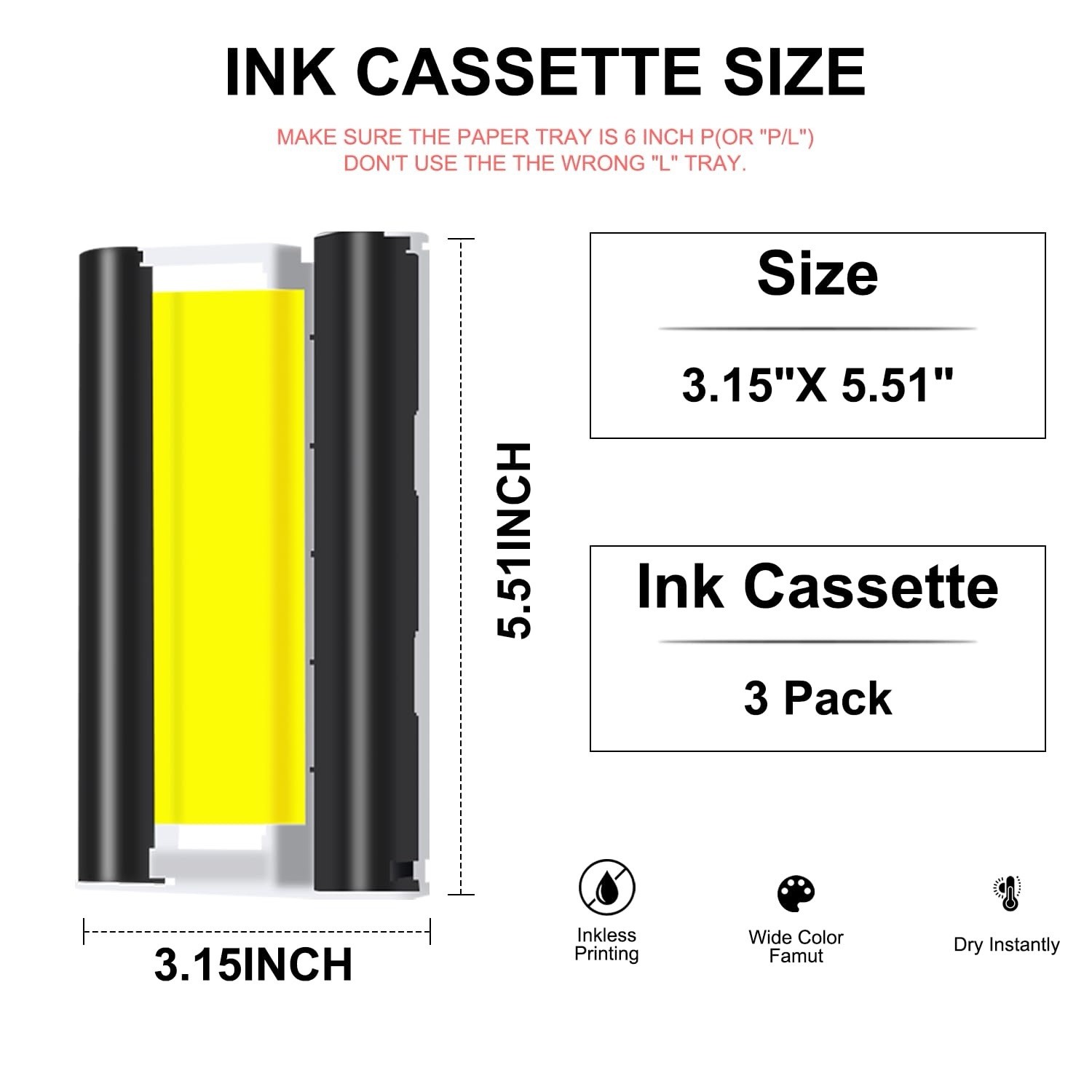 INKONSJOY M100 Ink Cassette 2-Pack Compatible with Liene Amber M100/M200
