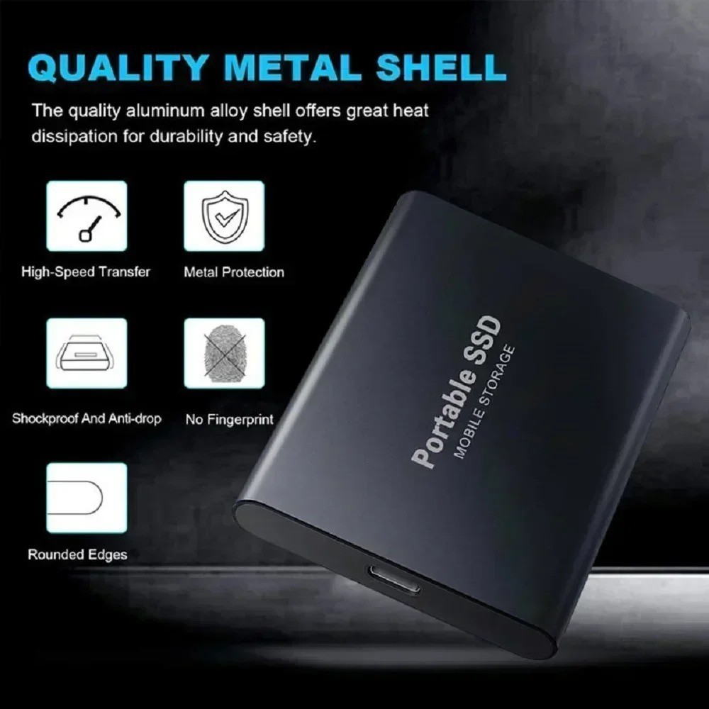 Portable External SSD 2TB USB 3.1 High Speed Hard Drive for PC Laptop Mac