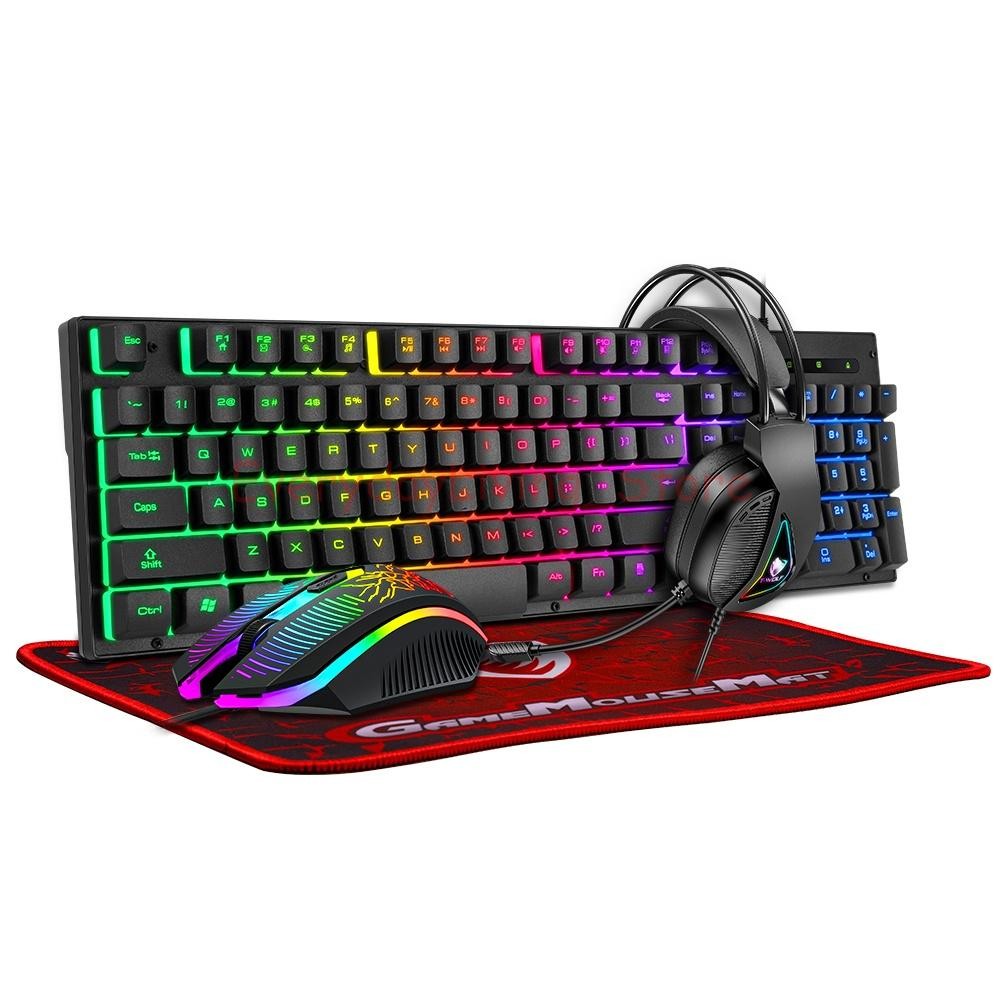 4IN1 RGB PC Gaming Keyboard Mouse & Headset Set LED Gamer Bundle Mechanical Kits