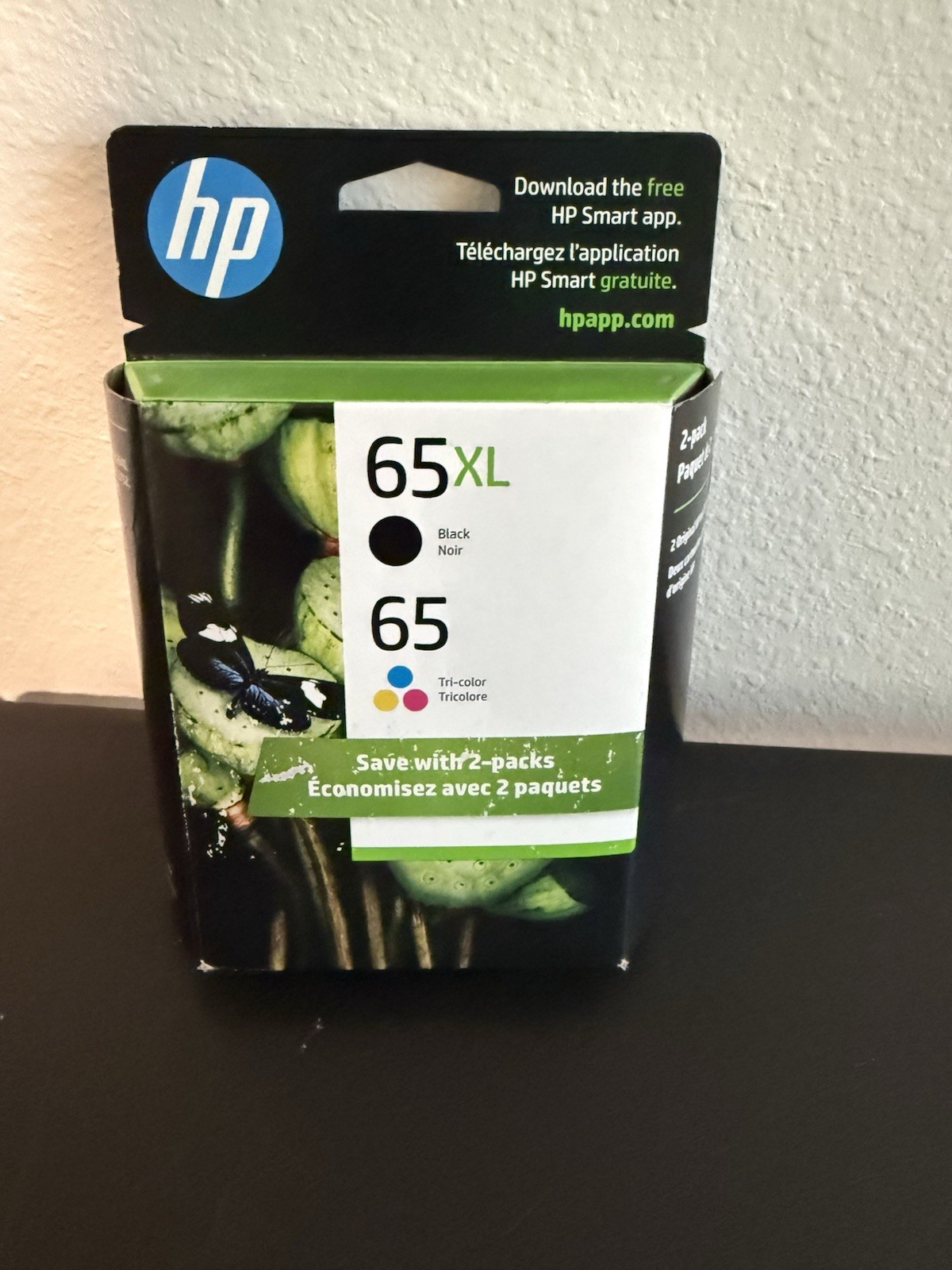 Genuine HP 65 XL Black & 65 Tri-Color Ink Catridges Combo Pack Exp 08/24 NEW