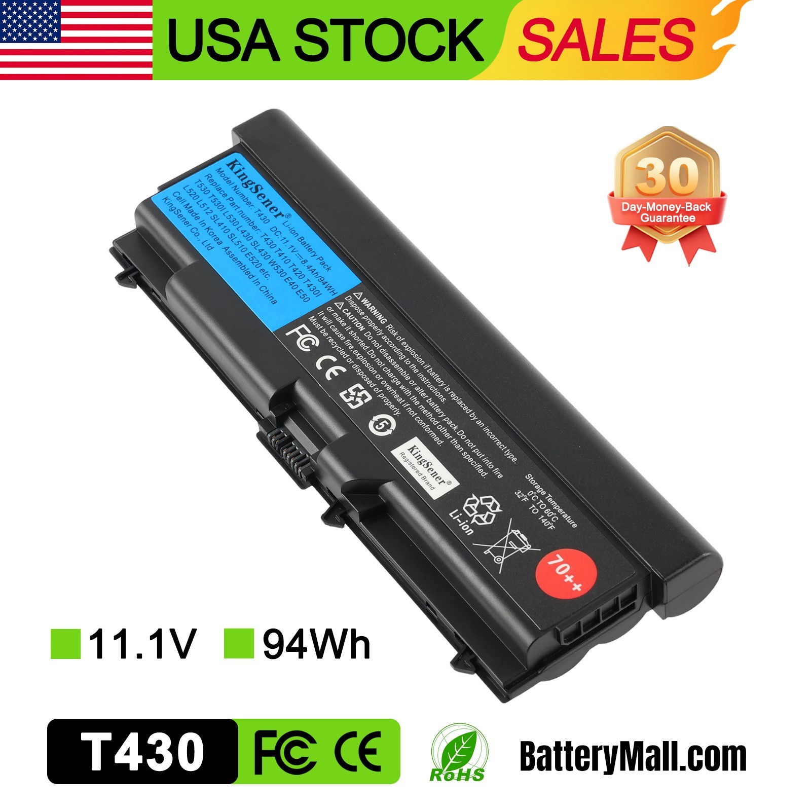 45N1007 45N1006 Battery For Lenovo ThinkPad T430 T530 W530 L430 T430i 70++ 9CELL