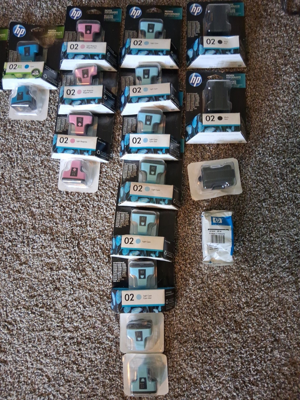 HP 02 Ink Cartridges New Sealed NOS Some Damage On Packages Mixed Colors/Lot