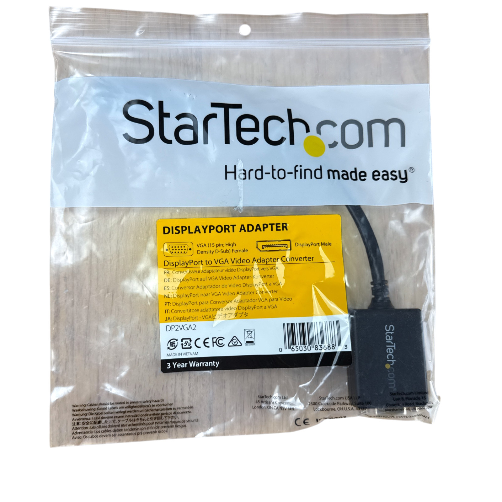 StarTech.com DP2VGA2 DisplayPort to VGA Video Adapter Converter 1080p New