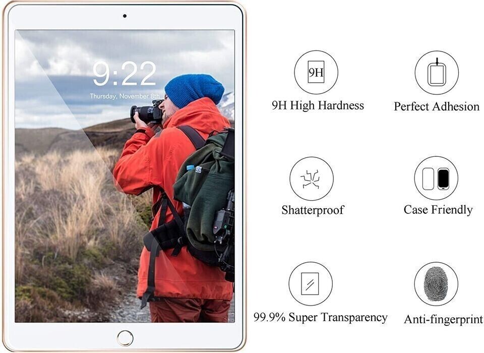 {3xPack} HD Clear Tempered Glass Screen Protector For iPad 10.2 7th 8th 9th Gen