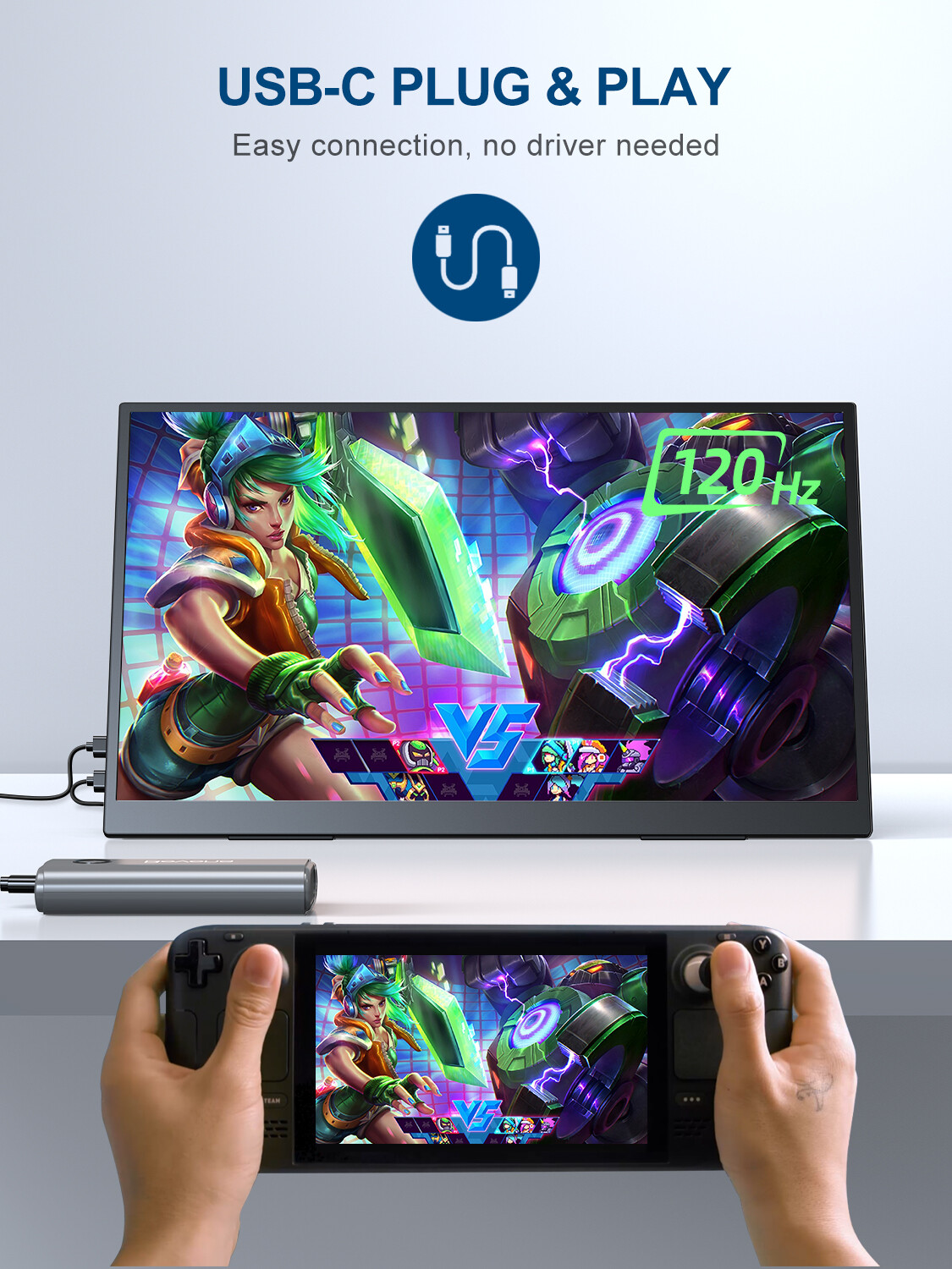 18.5″ 120Hz Gaming Monitor Portable Monitor 1920*1080 Freesync Screen 100% sRGB