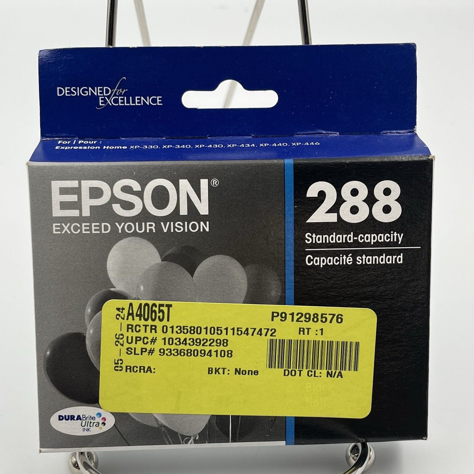 2/pck Epson 288 DuraBrite Black Ink Cartridges, Pack Of 2, T288120, exp. 12-2023