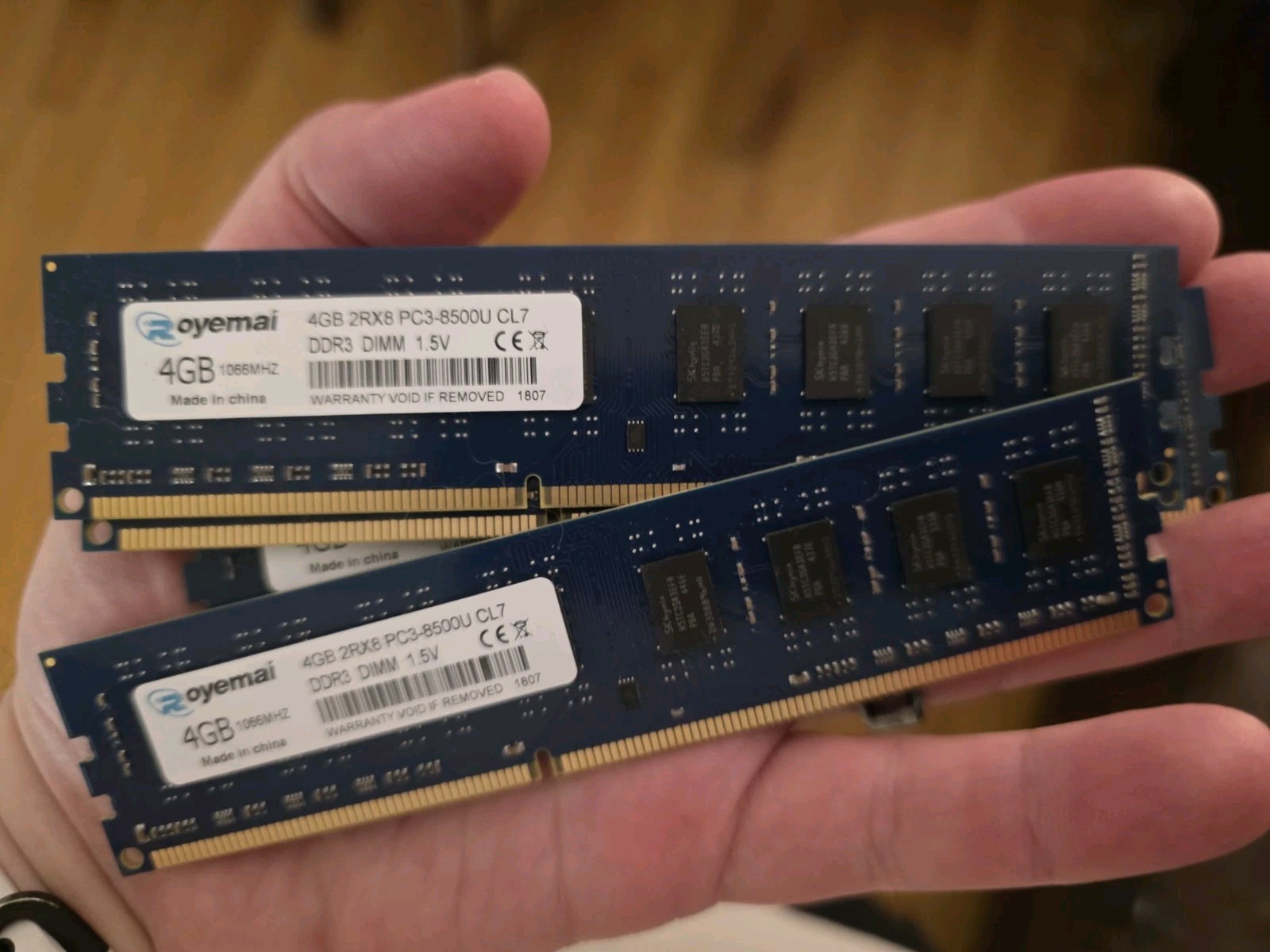 4x 4GB Royemai DDR3 PC3-8500U 1066MHz CL7 Desktop RAM DIMM (16GB Total)