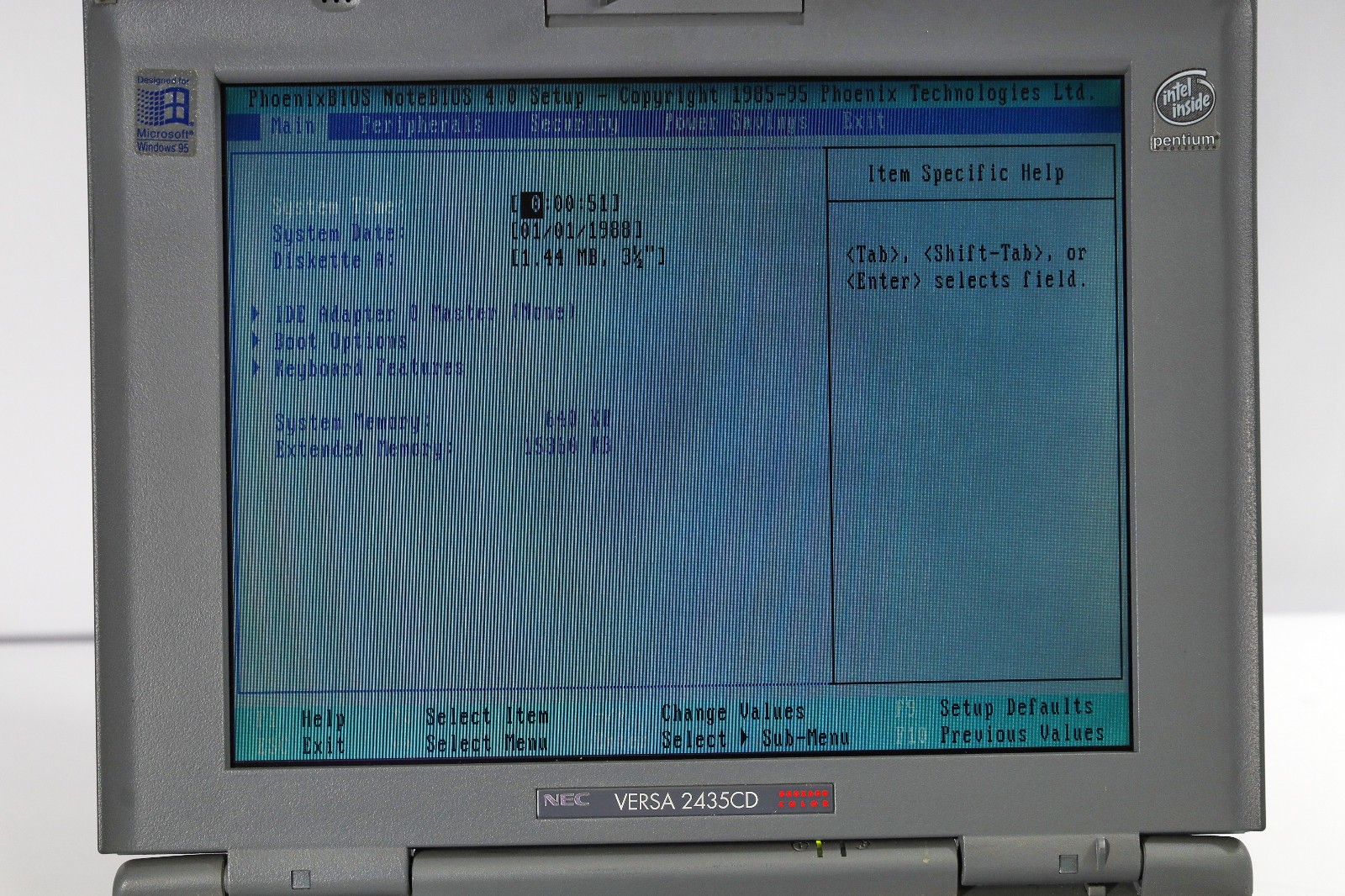 Vintage Retro NEC Versa 2435CD Laptop Intel Pentium Powers On!