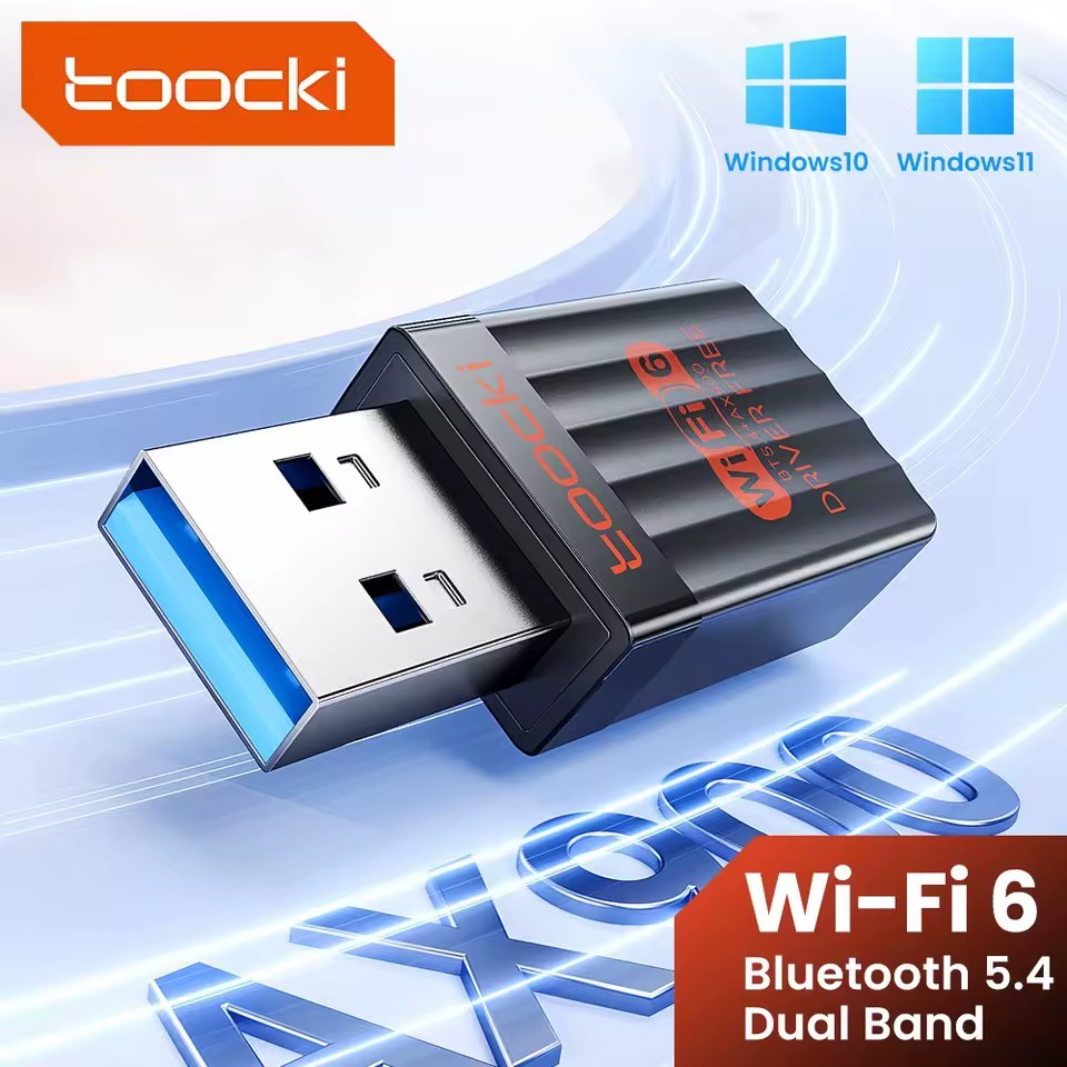 900Mbps USB WiFi 6 Adapter 2.4G/5G Dual Band Bluetooth 5.4 WiFi Card Drive Free