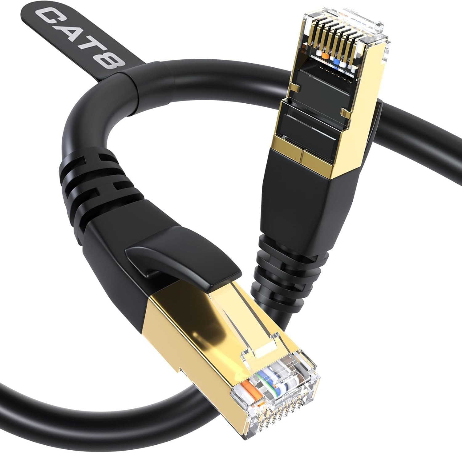Cat8 Ethernet Cable 1.5 FT – Heavy Duty, High Speed, Outdoor/Indoor Use, NEW