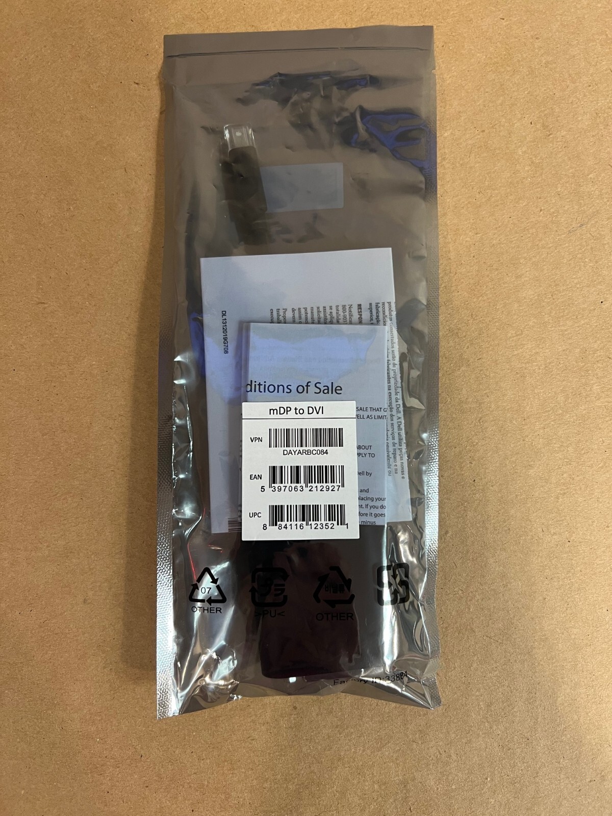 10 NEW Genuine Dell Mini DisplayPort to DVI Video Adapter mDP to DVI (0G44DK)