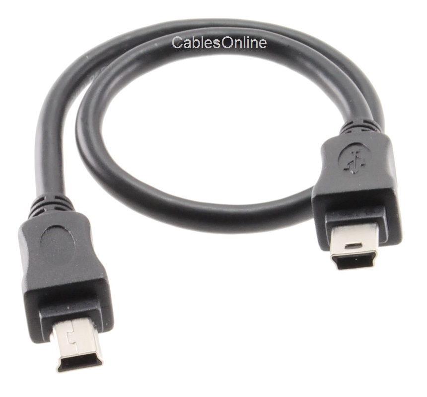 1ft CablesOnline USB 2.0 Mini-B 5-Pin to Mini-B 5-Pin Male/Male Cable, USB2-5501