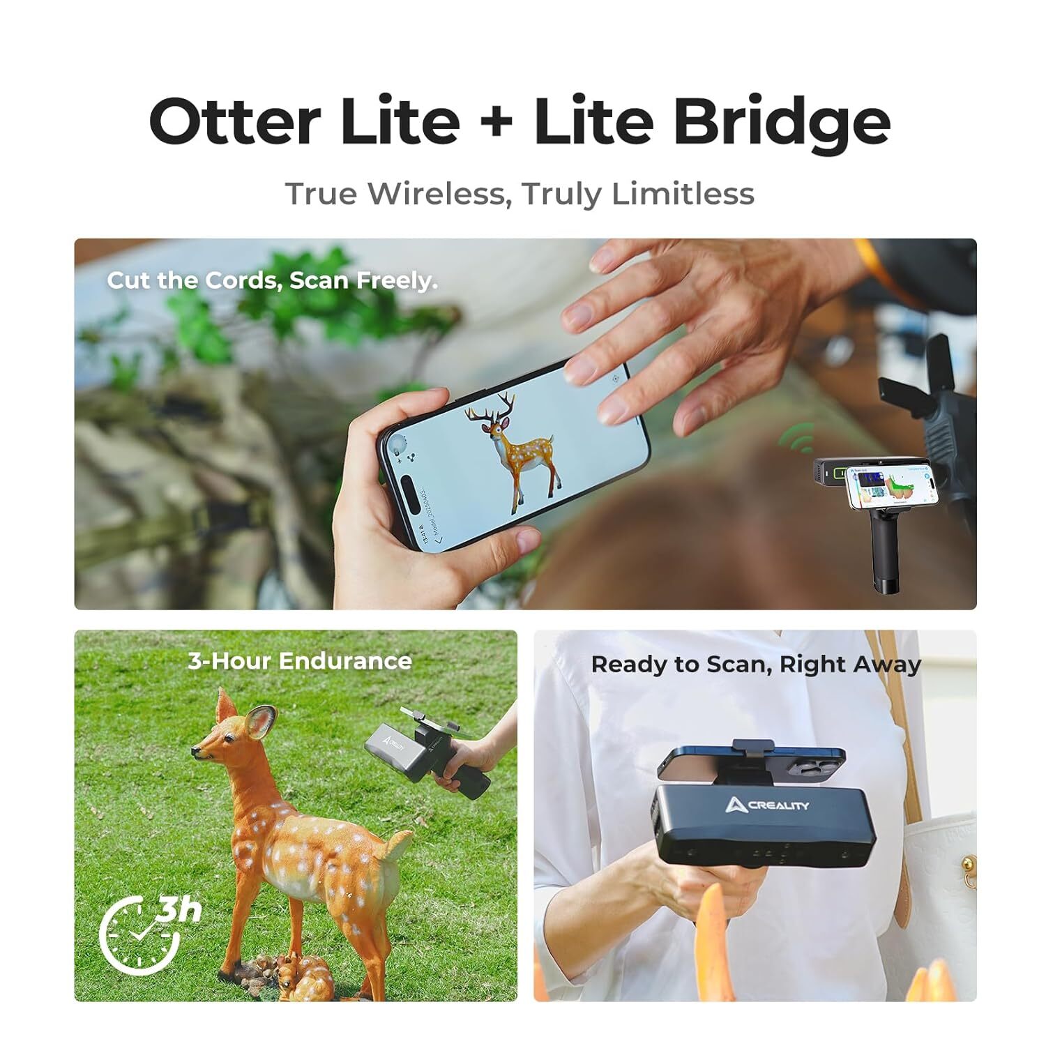 Creality Otter Lite 3D Scanner 0.02mm Precision Handheld Scanner for 3D Printing