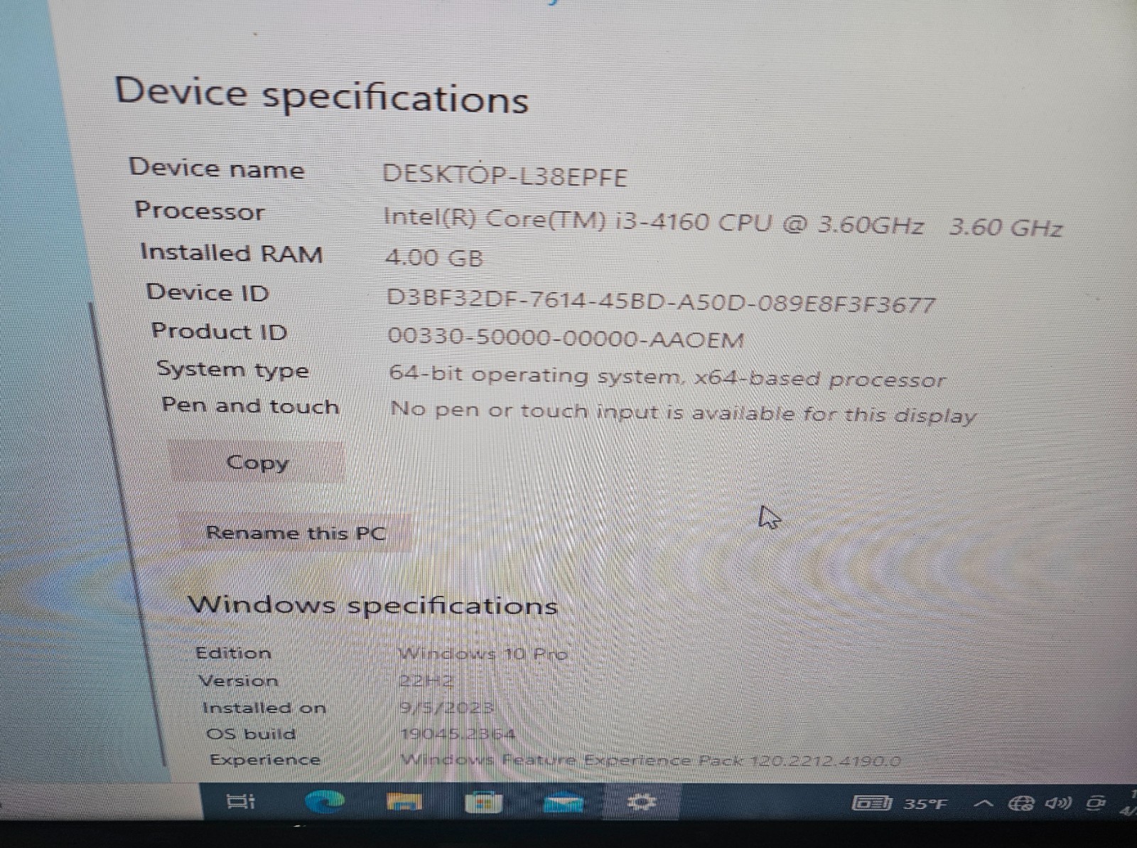 DELL Optiplex 7020 SFF Desktop i3-4160, 3.6Ghz, 4GB, Win 10 Pro, DVD ROM, 460GB