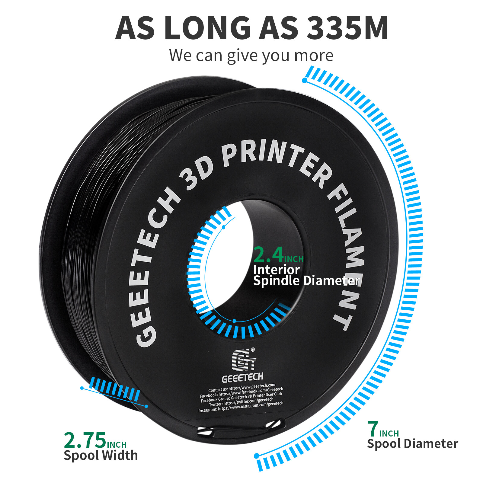 GEEETECH Filament TPU Black 1.75mm 1kg/roll Consumables For FDM 3D Printer US
