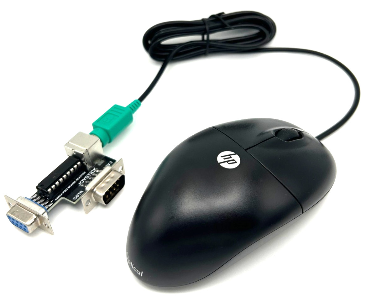 Commodore Amiga Mouse 2 Button Authentic Retro with Ball & Adapter – USA Seller