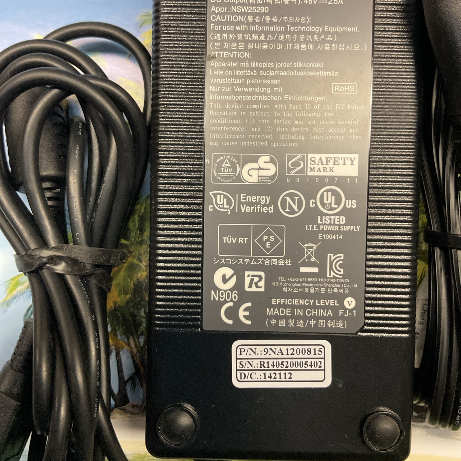 Genuine FSP FSP120-AFB AC/DC Power Supply Adapter 48V 2.5A 120W OEM 4 Pin