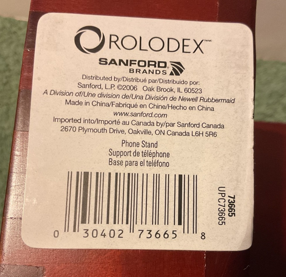 Rolodex™ Wood Phone Center Desk Stand Mahogany Tabletop