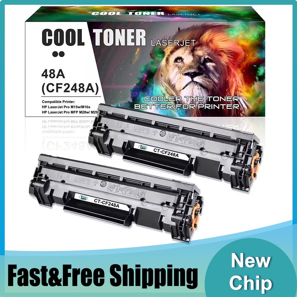 2PK CF248A 48A Toner Cartridge for HP LaserJet Pro M15W M16 M28w M28a M29w M31w