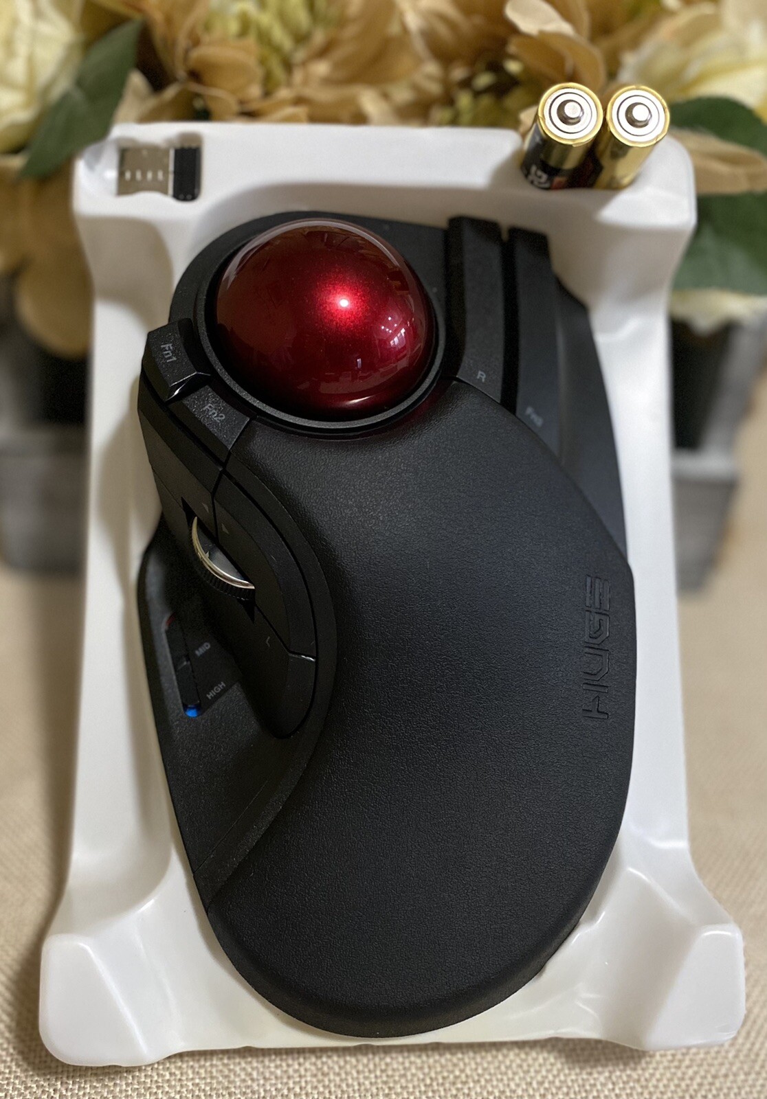 ELECOM Trackball Wireless Mouse Large Tapper M-HT1DRBK New