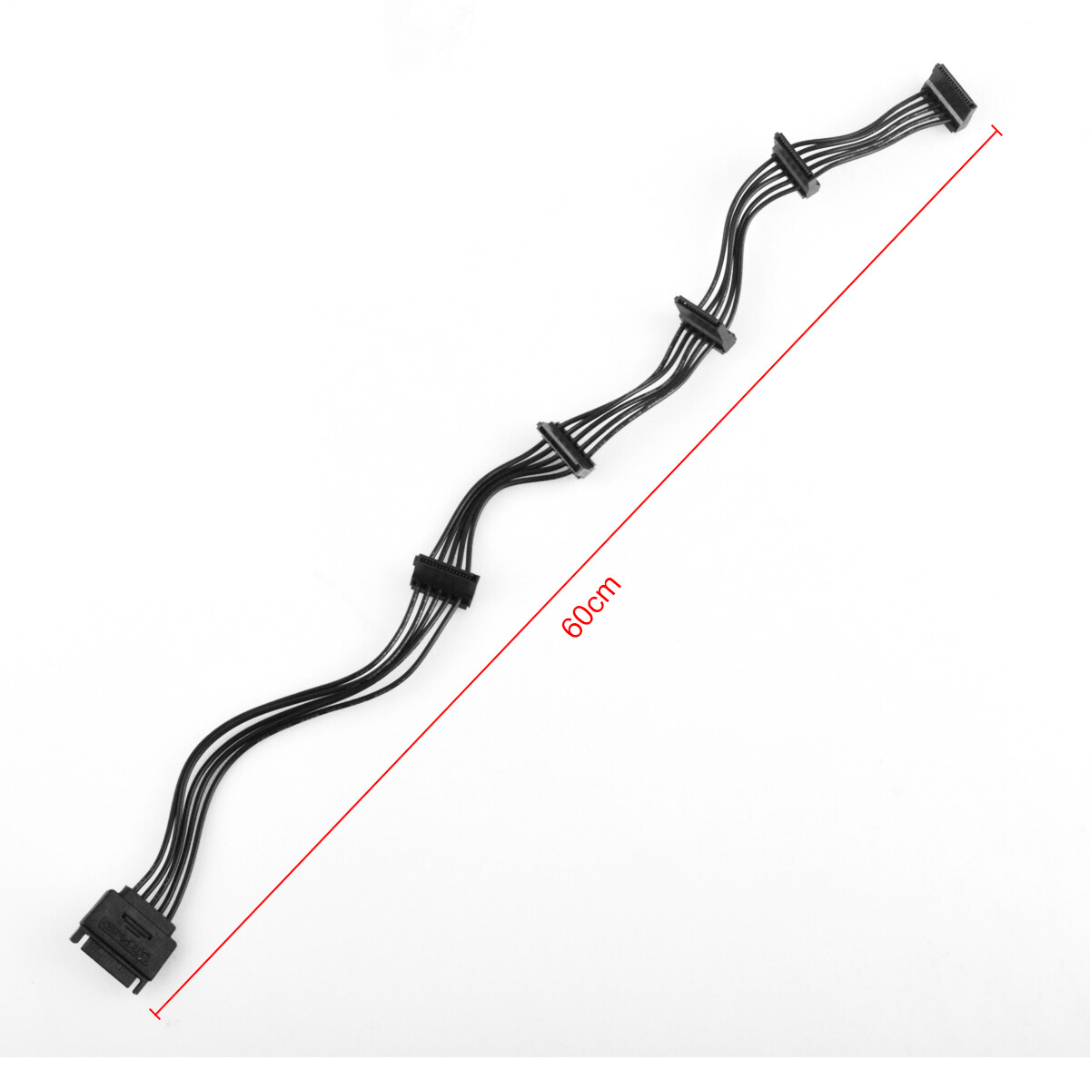 15-Pin SATA Power 1 Male To 5 Female Splitter Hard Drive Cable for HDD SSD A++