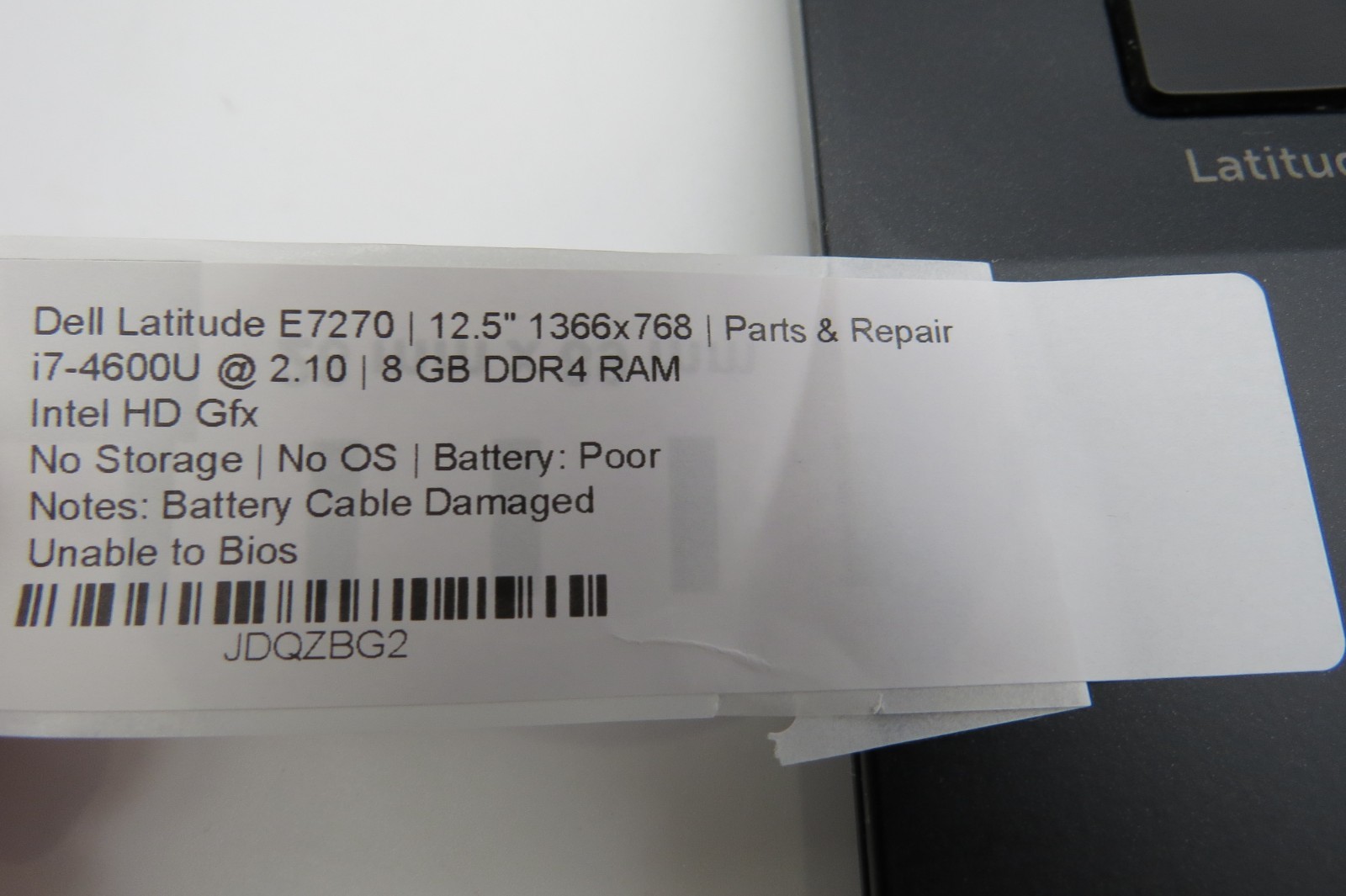 Dell Latitude E7270-12.5″-i7-4600U@2.10GHz-8GB DDR4 RAM- NO STRG/OS **READ**