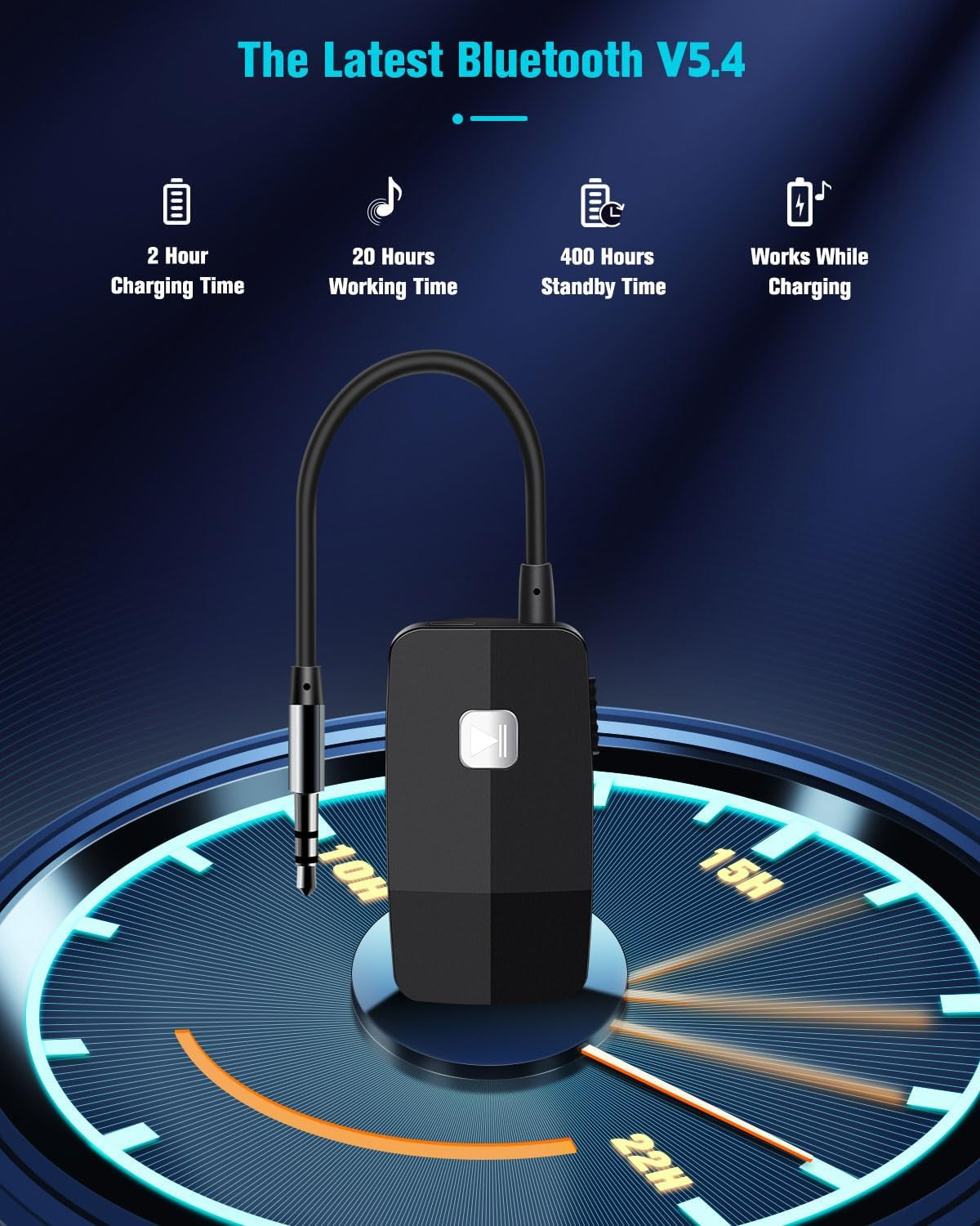 Golvery Upgraded Bluetooth 5.4 Receiver for Speaker, Wireless Audio Adapter for