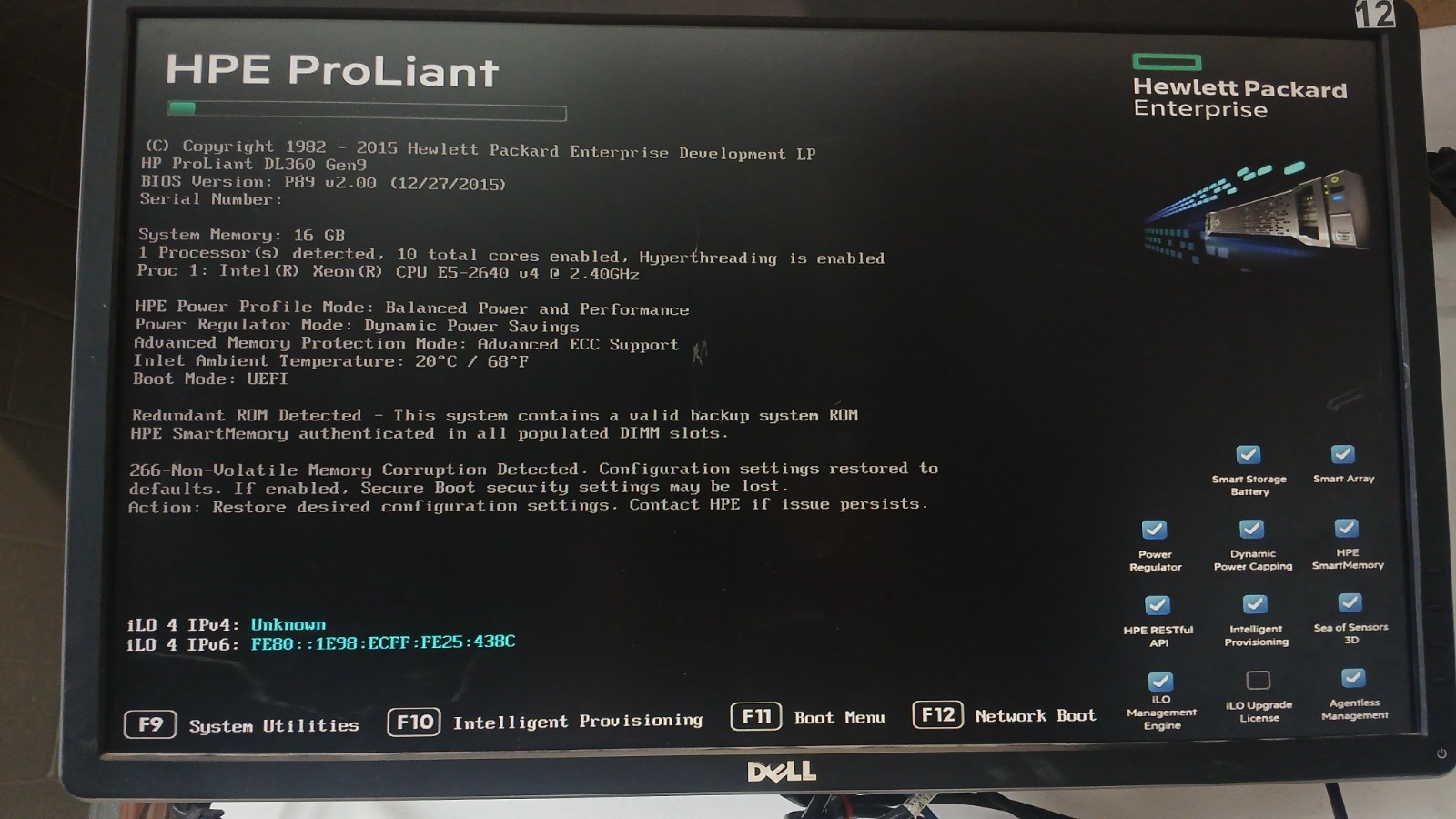 HP Proliant DL360 Gen 9 w Intel Xeon E5-2640 v4 @2.60Ghz NO HDs *READ*