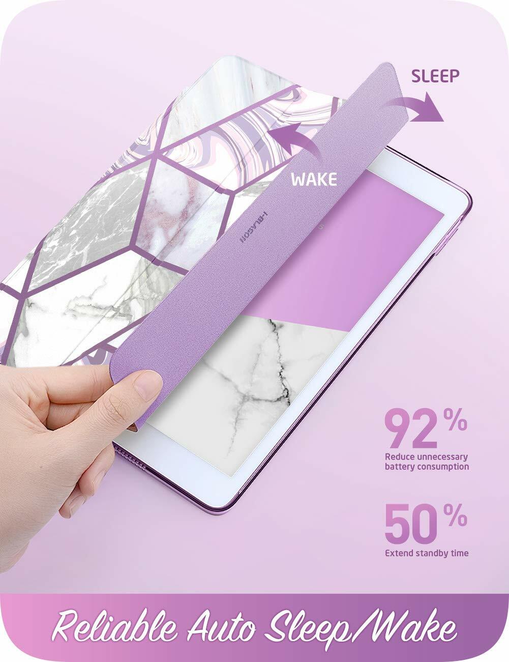 For iPad 10.2″ iPad 7th/8th/9th Gen i-Blason Trifold Stand Case Translucent Back