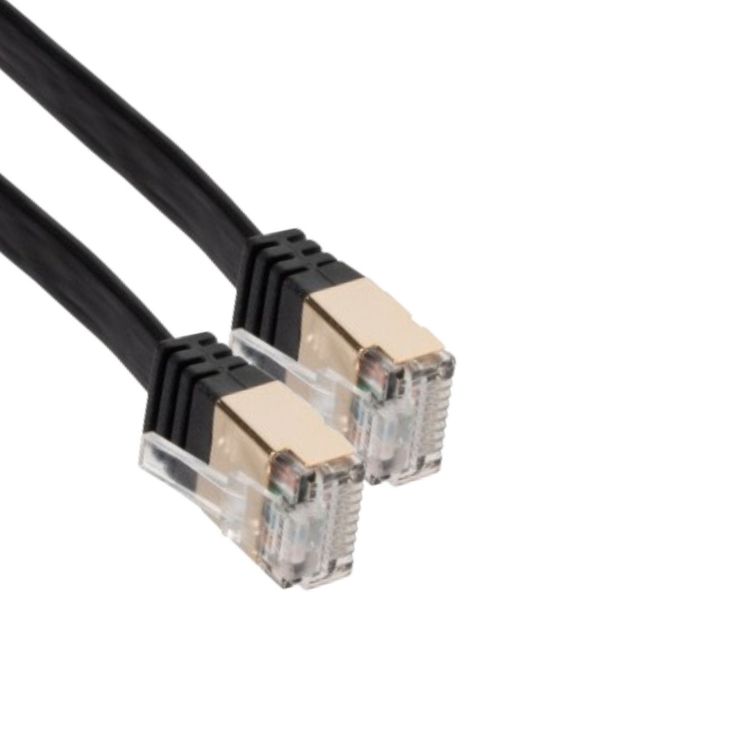 20FT CAT7 CAT 7 Flat Cable Shielded U/FTP LAN RJ45 Internet Router Patch Black