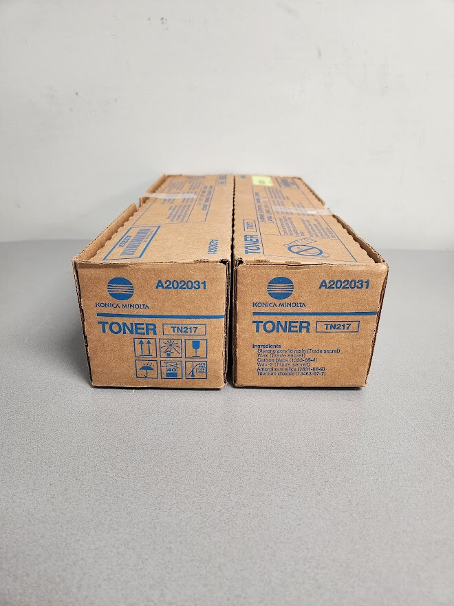 Konica Minolta TN-217 Black High Yield Toner Cartridge Lot of 2