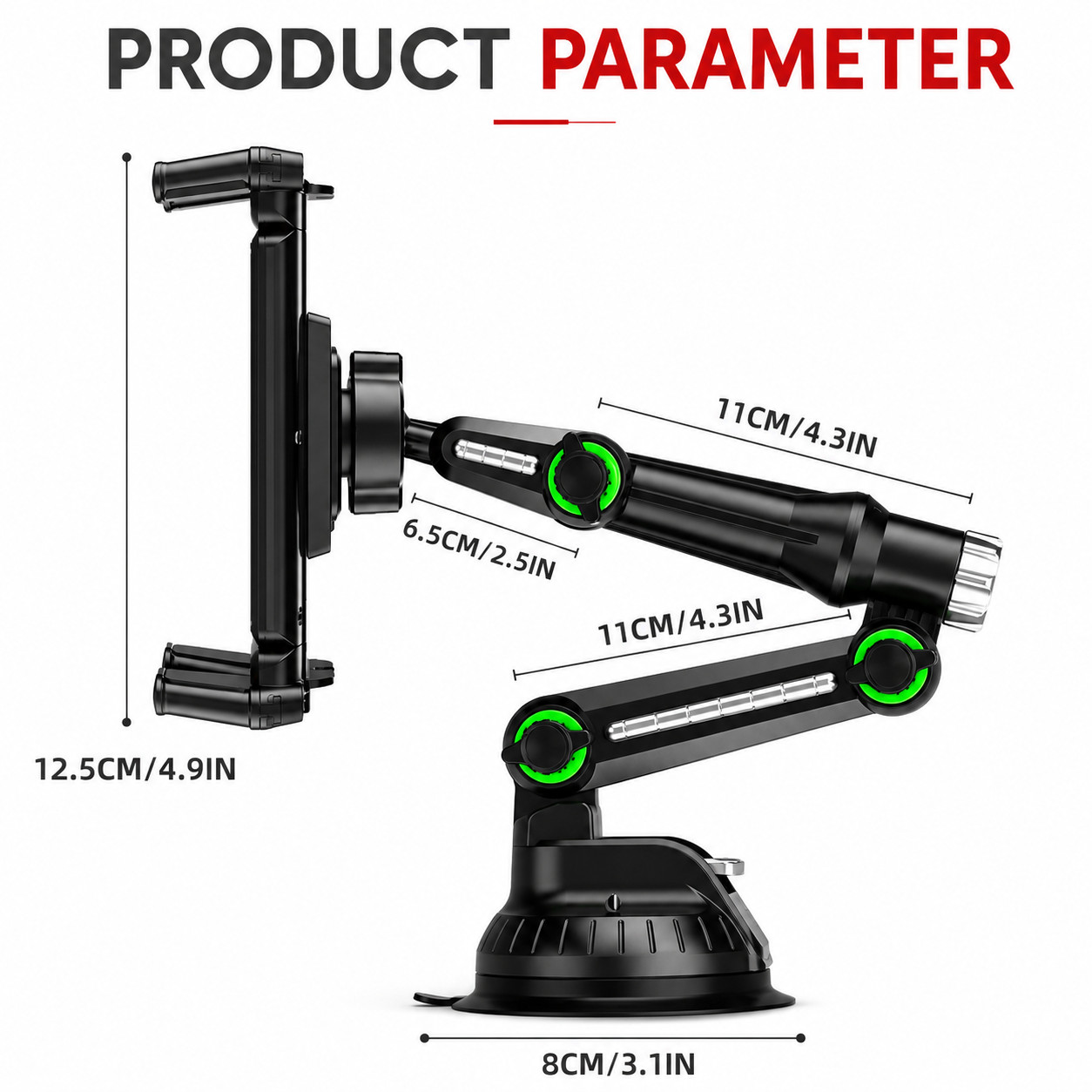 Tablet Mount for Truck Heavy Duty Suction Base Phone Holder for Car Dashboard