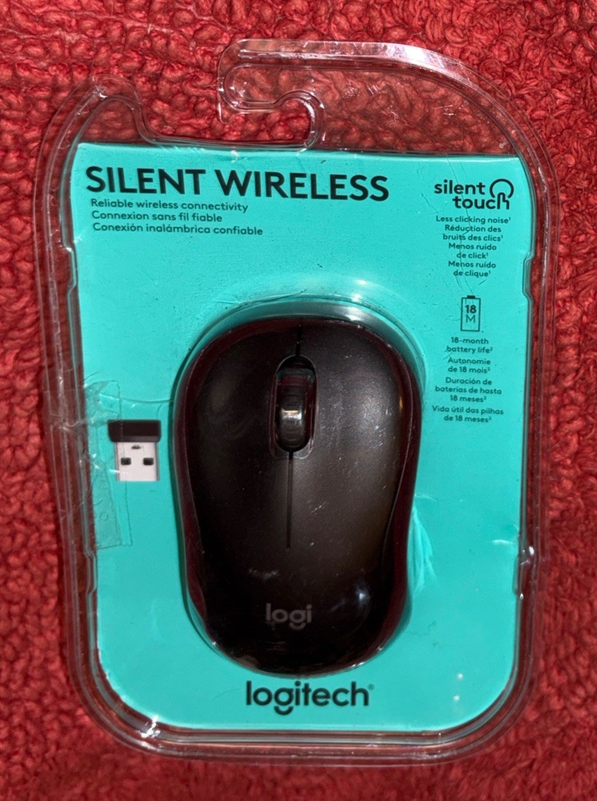Logitech M220 Silent Wireless Mouse with Receiver, Color Black, Open Box