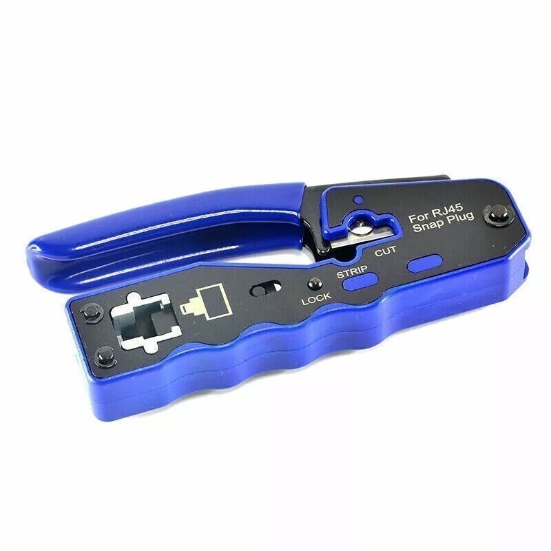 RJ45 Pass Through Crimping Tool for Cat5 Cat5e Cat6 Plugs Connector Network A