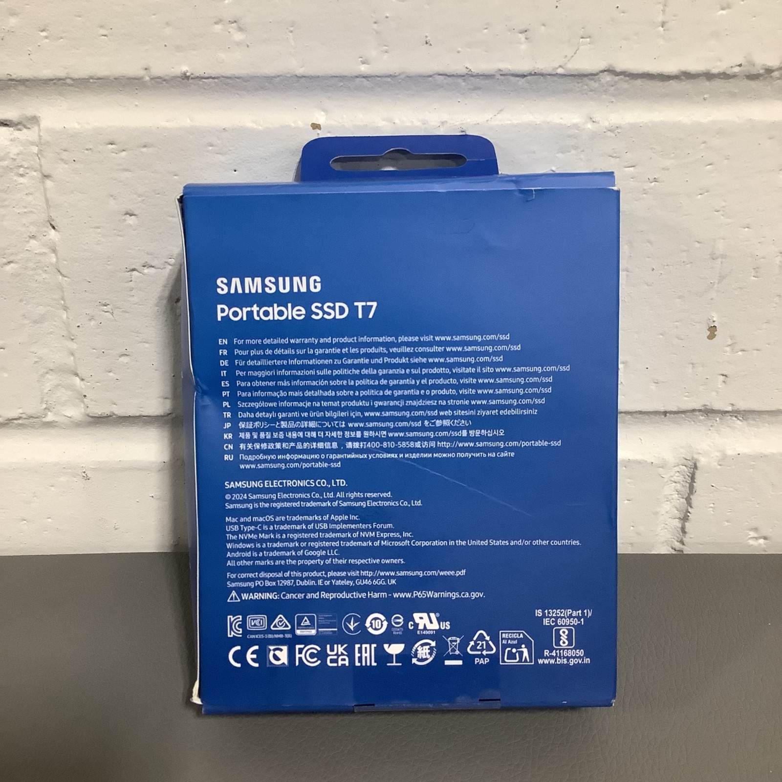 Samsung T7 ‎MU-PC1T0T Portable SSD External Solid State Drive 1TB