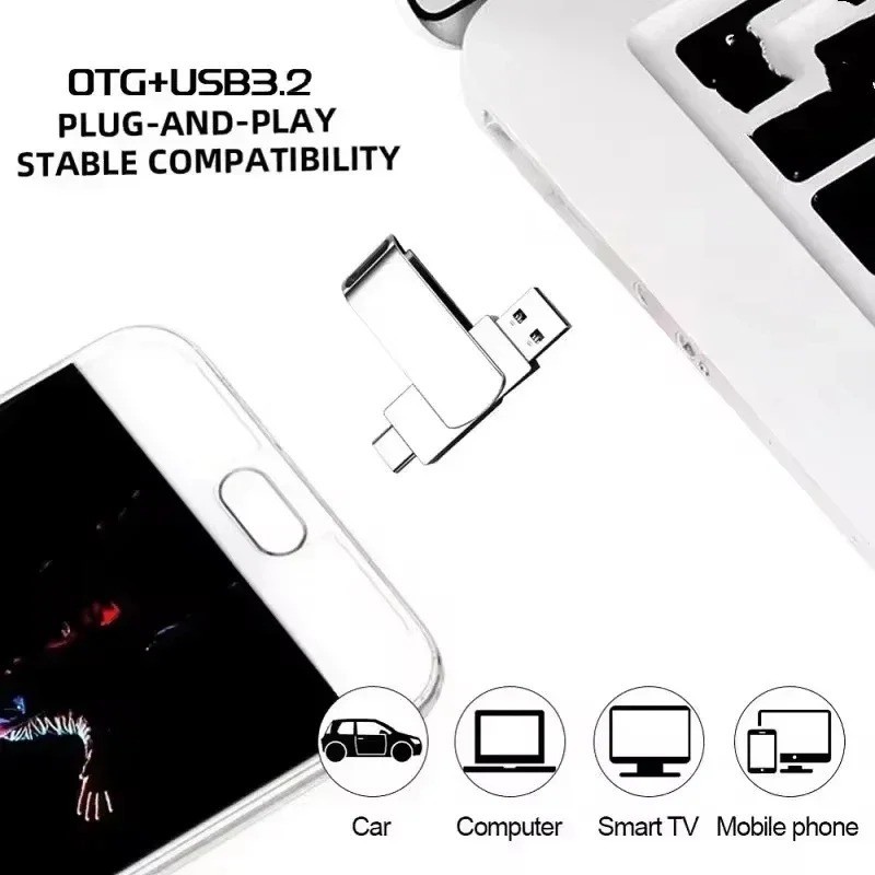 64GB 512GB Type C Flash Drive 2 in 1 OTG USB 3.2+USB C Memory Stick Thumb Drive