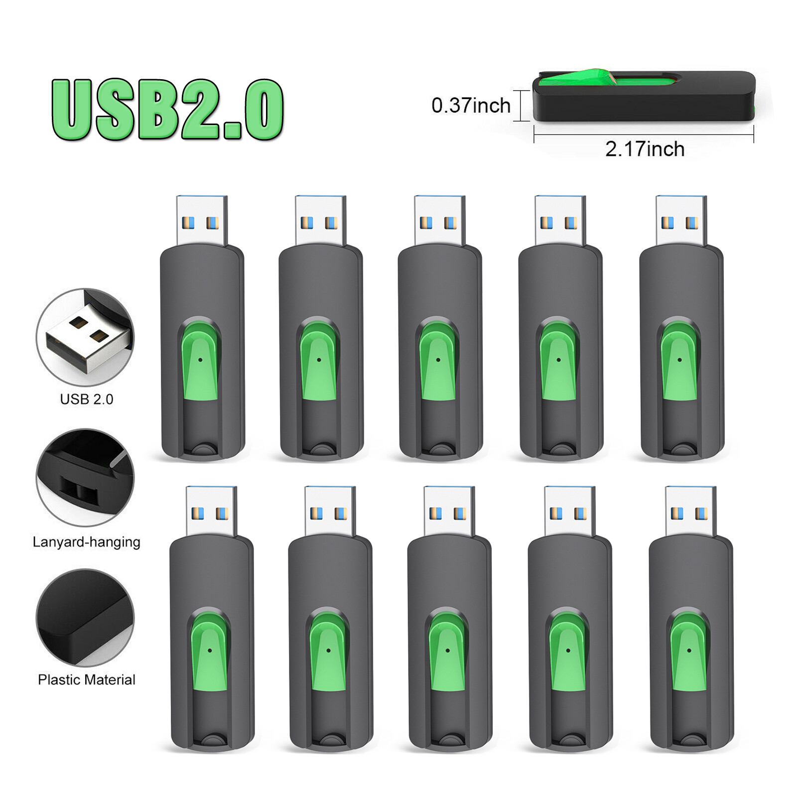 32GB 64GB 128GB USB 2.0 Flash Drive Memory Stick Thumb Drive Pen Drives LOT