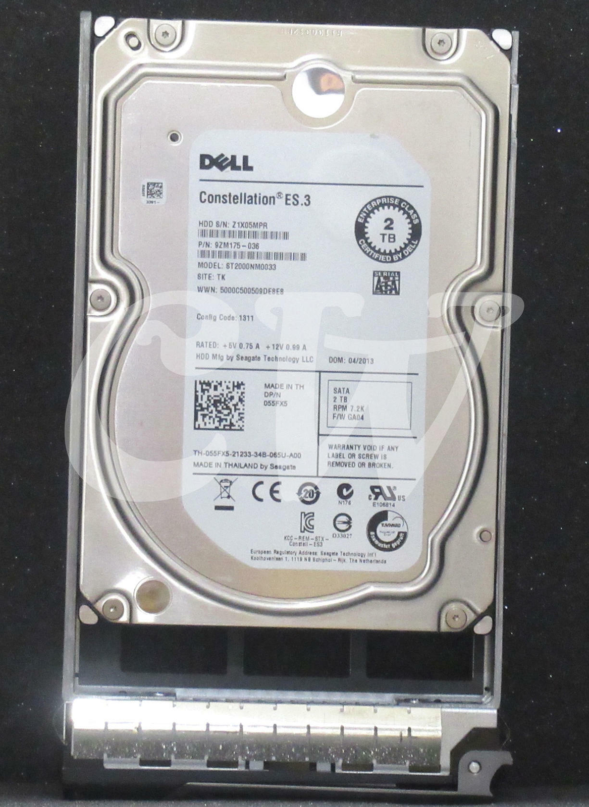 55FX5 ST2000NM0033 DELL 2TB 7200RPM 6Gbps LFF 3.5″ SATA HDD M915 R310 R320 T610