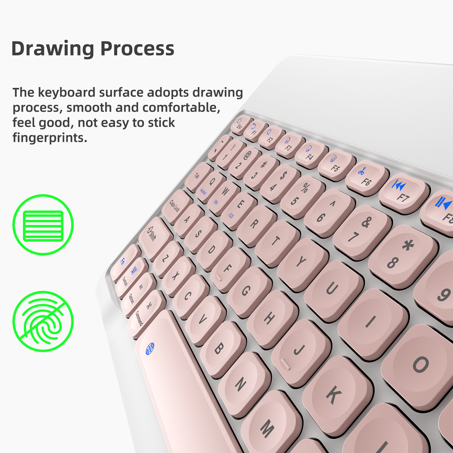 Slim Bluetooth Keyboard Type-C Fast-Charging Port For Android Windows IOS Mac