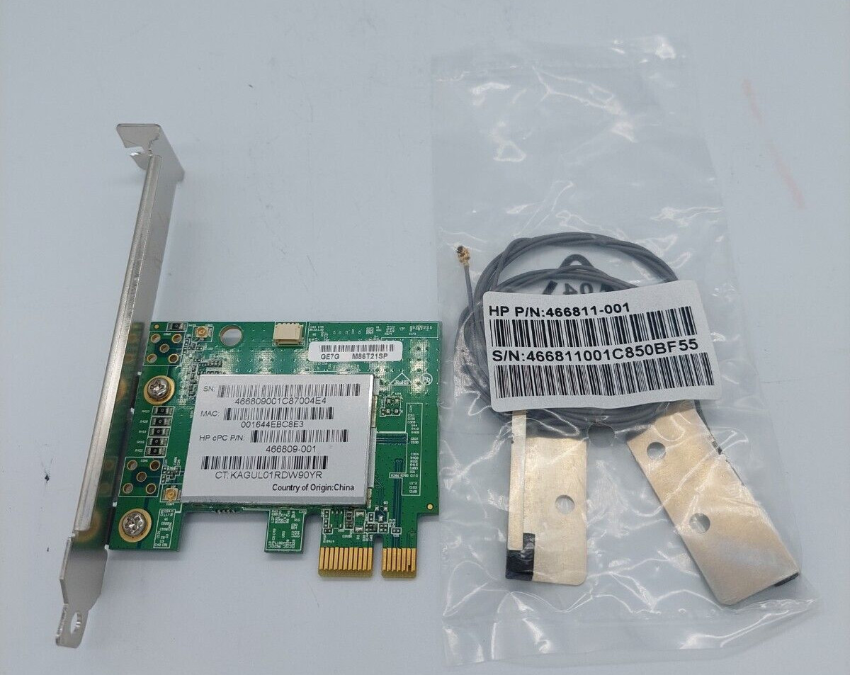 NEW 466809-001 HP IEEE 802.11b/g/n PCI Express x1 WLAN Wireless Network Card KIT