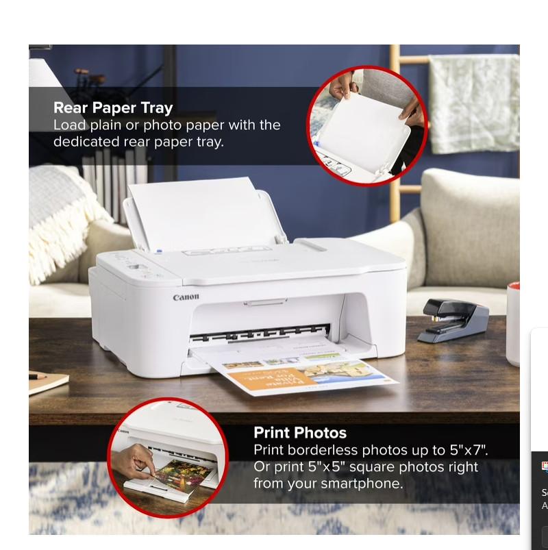 Canon PIXMA TS3722 Wireless All-In-One Inkjet Printer for Home Office