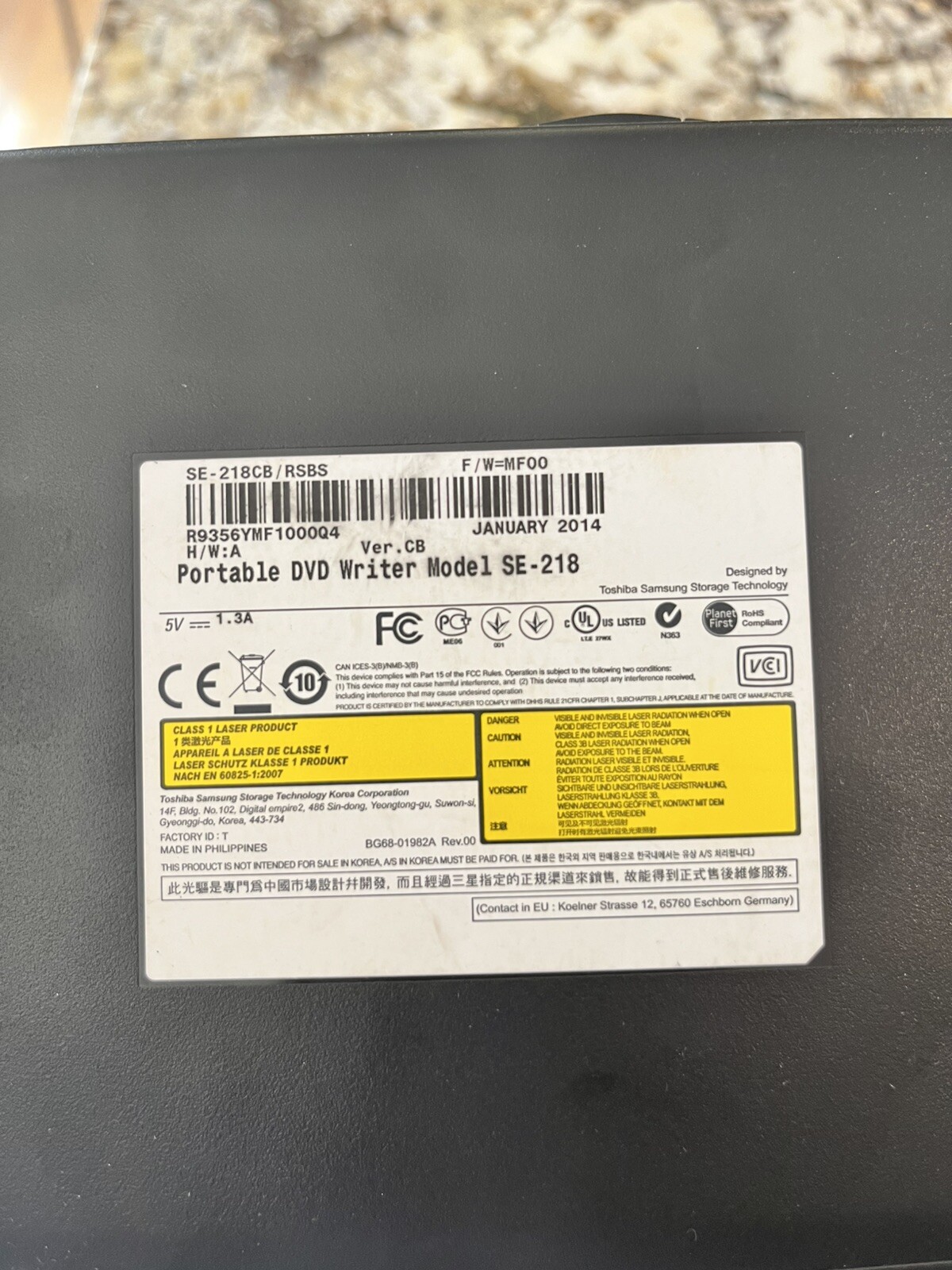 Used Genuine Samsung SE-208 Slim External Portable DVD Writer