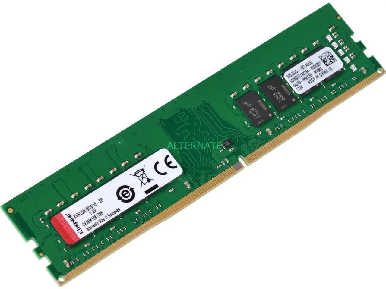 Kingston 16GB (1x16GB) DDR4 3200MHz PC4-25600 DIMM Desktop RAM KVR32N22S8/16