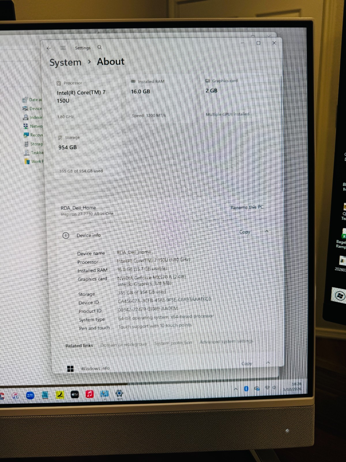 Dell Inspiron 27″ Touch All-in-One | Intel Core 7 | 16GB RAM | 1TB SSD | Warrant