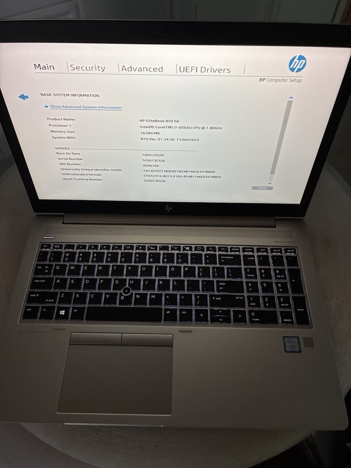 HP HP EliteBook 850 G6 i7-8565U 1.80 GHz 16GB RAM 256GB SSD Windows 11