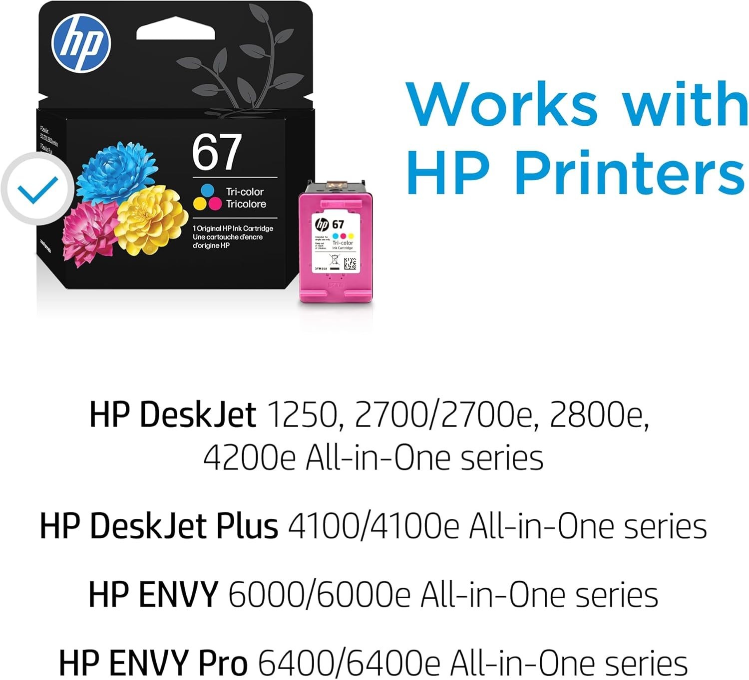 Genuine – HP 67 – 3YM55AN140 – Tri-color Original Ink Cartridge – June 2027 NEW
