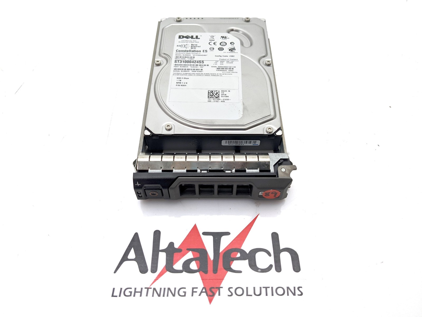 Dell 0U738K 1TB 7.2K SAS 3.5 6G HDD Seagate ST31000424SS Hard Disk Drive