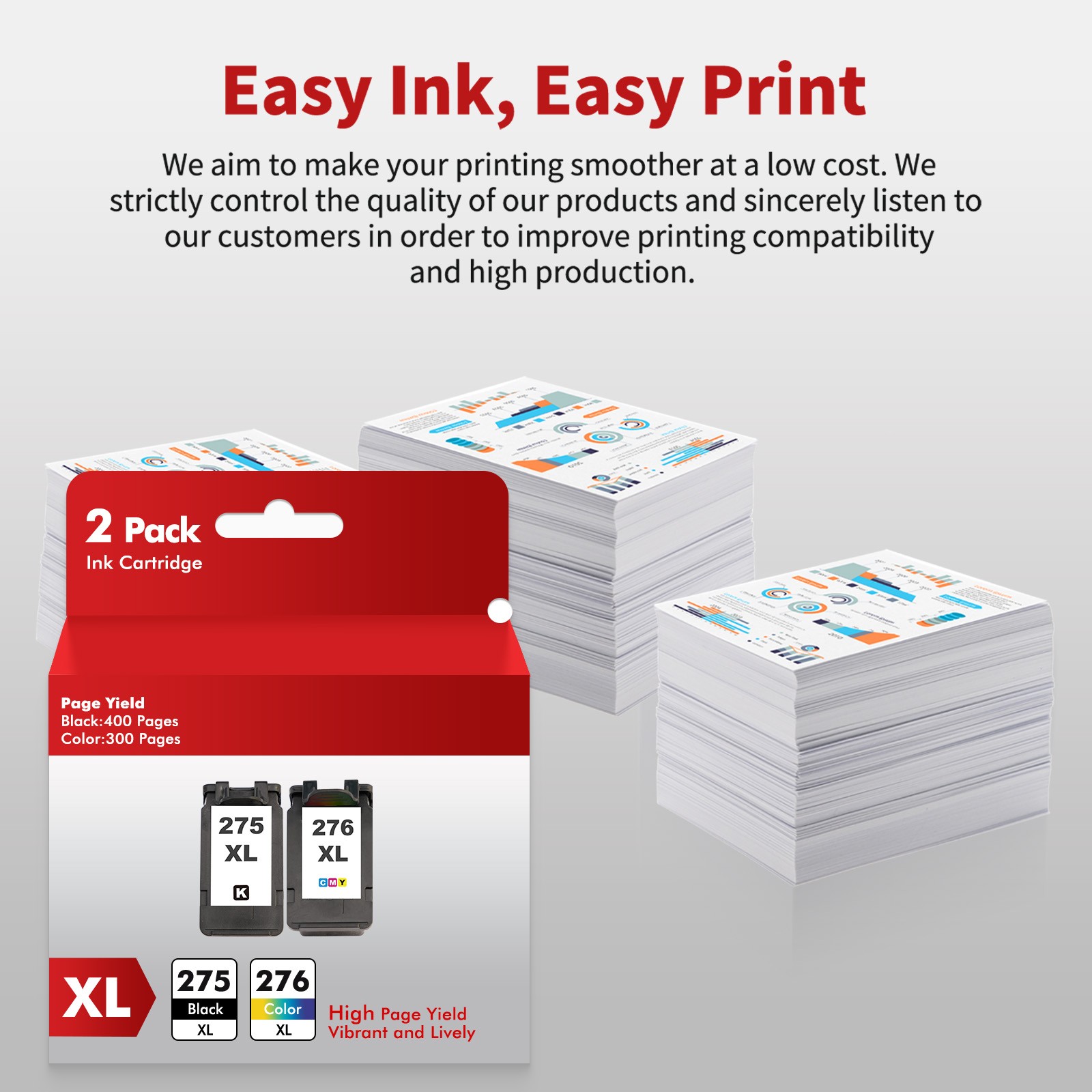 PG-275XL CL-276XL Ink For Canon 275 276 XL Ink Pixma TR4722 TR4720 TS3722 TS3522